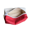 Repurposed sailcloth dopp kit travel bag. Sunfish sail with cute fish logo, red and white design. Unique boat bag eco-friendly upcycled small organizer from small midcoast Maine local business.